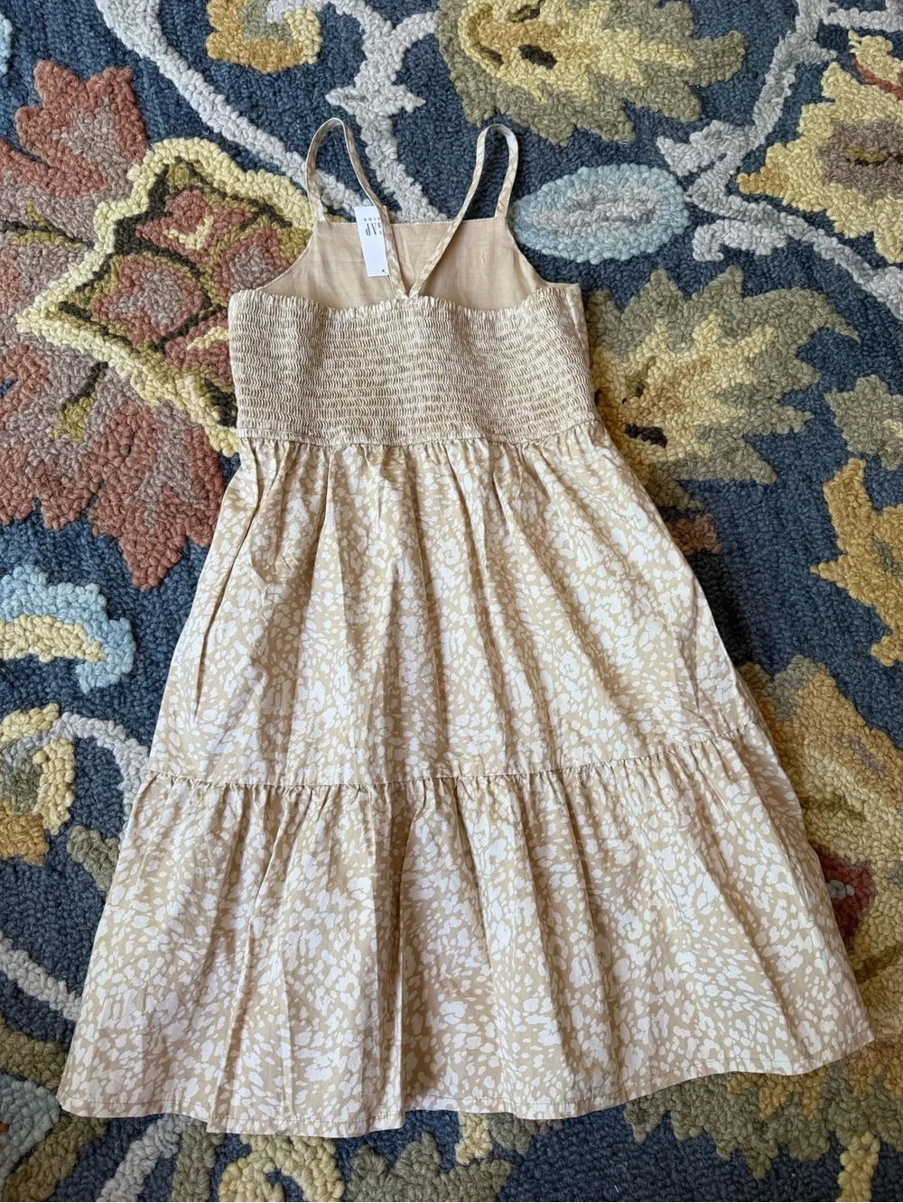 Gap NWTs Girls' Cream Printed Tiered Sundress Floral Vacation Summer